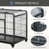 Nicbex Medium Dog Crate Furniture,Dog Kennel Indoor with 2 Doors/Food Bowl/Folding Design,Dog Cage with Lockable Wheels,Dog Crates with Slide-out Tray - 3 of 4