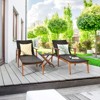 Tangkula 3PCS Chaise Lounge Set 4-Level Folding Chaise Lounge Adjustable Outdoor Beach with Wicker Side Table - 4 of 4