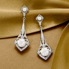 Ross-Simons 3.5-7.5mm Cultured Pearl and .11 ct. t.w. Diamond Vintage-Style Drop Earrings in Sterling Silver - 3 of 4