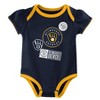 MLB Milwaukee Brewers Infant Girls' 3pk White Bodysuit - 4 of 4