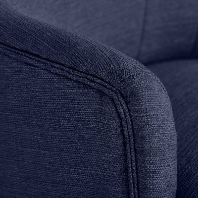 Blue Fabric Modern Swivel Home Office Chair with Fixed Arms