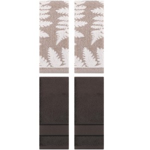 REGALWOVEN 4 Pcs Bathroom Decorative Cotton Soft Absorbent Sold Striped Hand Towel - 1 of 4