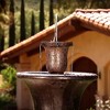 11" Indoor/Outdoor Polyresin 4-in-1 Instant Fountain with Planter Brownstone - Bernini: Cordless, Multi-Style - image 3 of 4