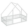 Whisen Twin House Floor Bed with Fence & Guardrails - 4 of 4