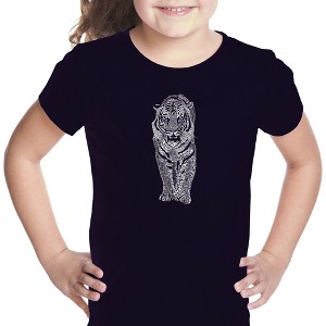 LA Pop Art Girl's Word Art T-shirt - TIGER - 1 of 4