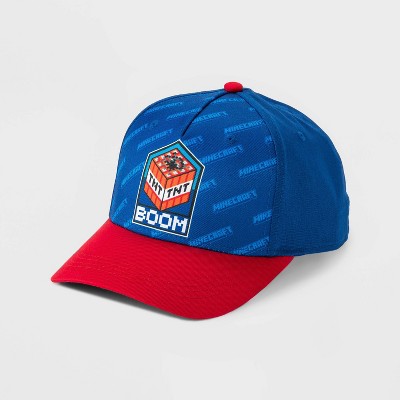 Photo 1 of Boys Minecraft Americana Baseball Hat - Blue/Red