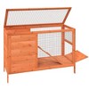 vidaXL Rabbit Hutch Brown Solid Pine Wood Standard Durable - Brown - 4 of 4
