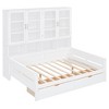 TIRAMISUBEST Twin/Full Size Daybed with Glass-Door Storage Cabinets and Built-in LED Lighting, Wooden Daybed Frame Sofa Bed with Storage Shelves - 4 of 4