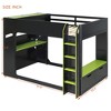 Full Size Loft Bed Gaming Bed with Height-adjustable Desk, Drawers, Storage Compartments, Hanging Rod & RGB Lights - ModernLuxe - 3 of 4