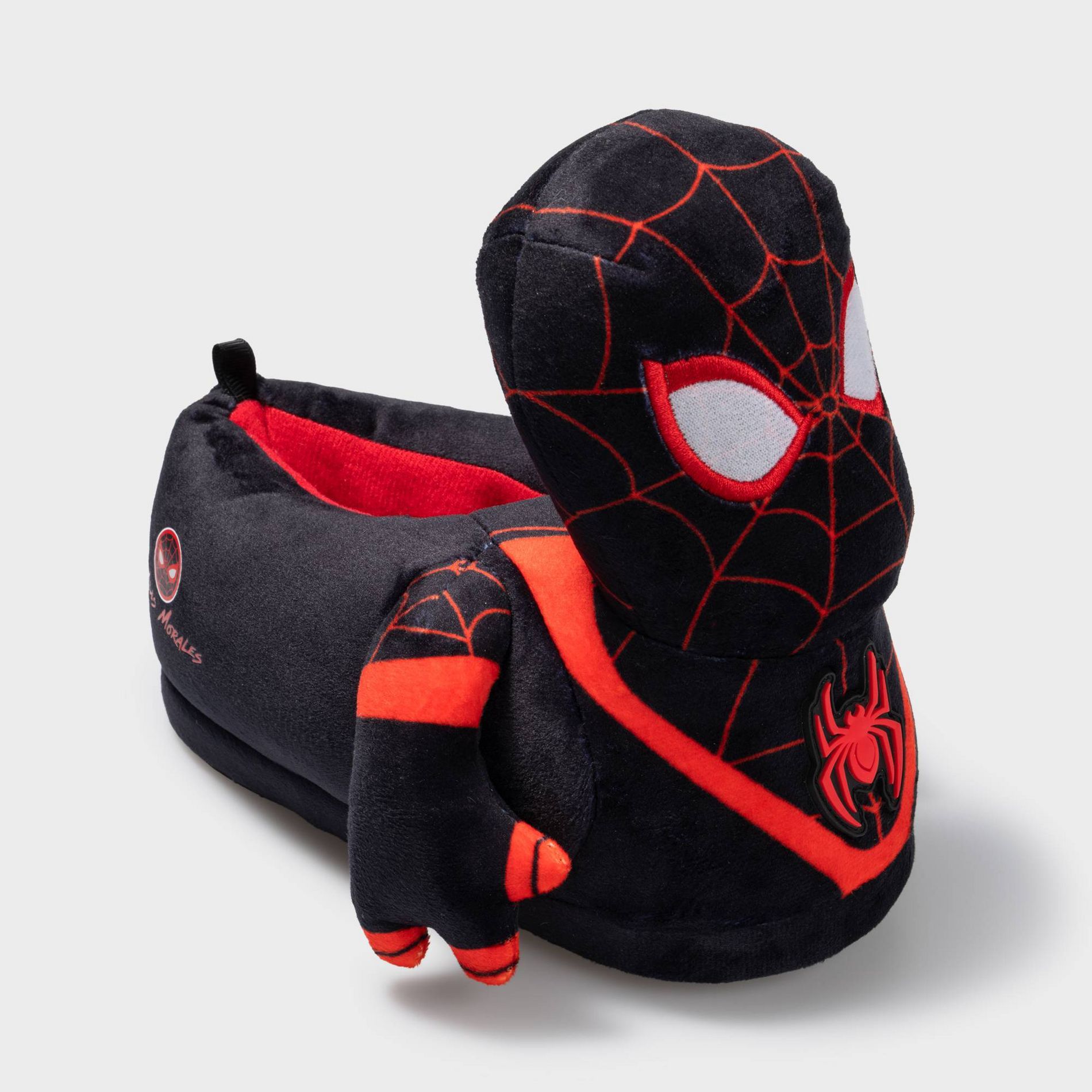 Kids' Marvel Spider-Man 3D Plush Slippers - Black 4-5