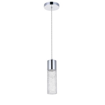 Chrome and Clear Glass LED Pendant Light