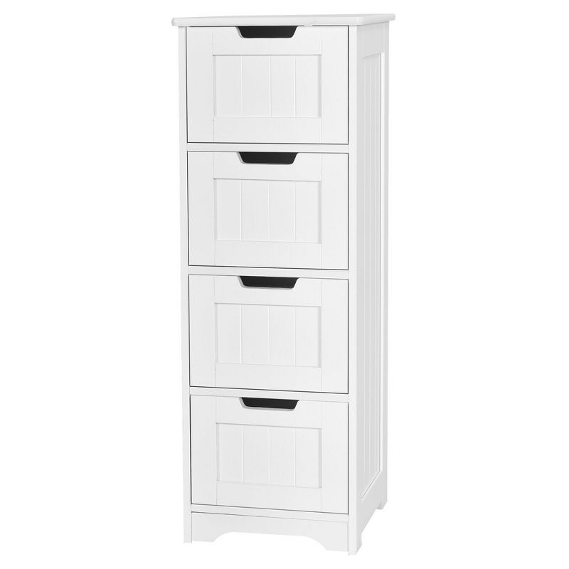 Costway Bathroom Floor Cabinet Free-Standing Side Storage Organizer w/ 4 Drawers, 1 of 11