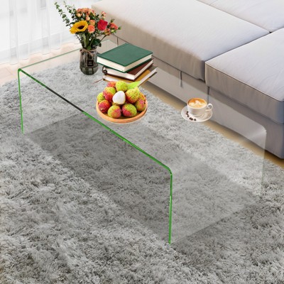 Clear Tempered Glass Modern Coffee Table, 45"