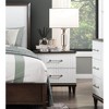 Vynxaria Contemporary 1pc 2-Drawer Nightstand, 2-Tone (White & Cherry) Finish with Gold Trim, Polished Brass Bar Pulls, Dovetail Drawers - 4 of 4