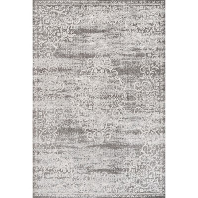 Mediterranean Filigree Medallion Light Gray/Cream Synthetic Area Rug