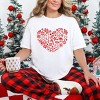 S.W.Smiley Christmas Outline Heart - Women's Garment Dyed Graphic T-Shirt - 3 of 4