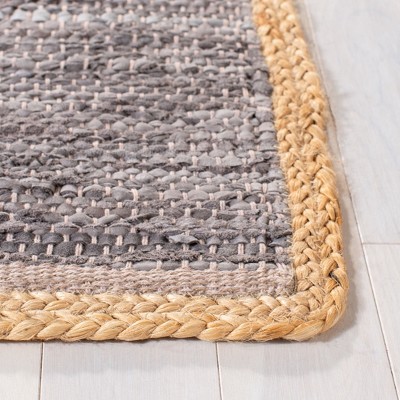 Cape Cod Light Grey and Natural Wool Cotton Area Rug 4' x 6'