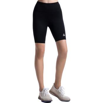 Yogalicious Womens 2 Pack Lux Crosstown High Twist Front Waist 7 Bike Short  And Lux Everyday 7 Bike Short - Black/black - Large : Target