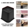 Aoibox Heavy Duty Furniture Bed Risers 6 Inch Lift 4 Pack Black Oversized Support Up to 6000lbs for Sofa Table Chair - 3 of 4