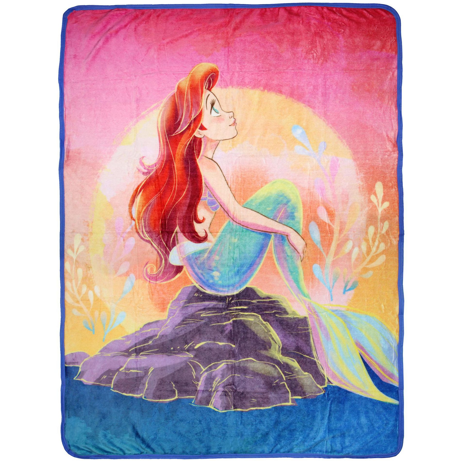 Disney The Little Mermaid Ariel Sunset Dreams Princess Throw Blanket 46" x 60"