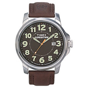 Men's Timex Expedition Field Watch with Leather Strap - Silver/Black/Brown T449219J - 1 of 3