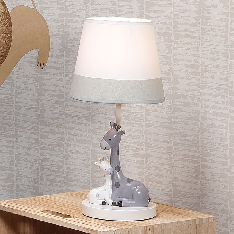 Lambs & Ivy Jungle Friends White/Gray Giraffe Nursery Lamp with Shade & Bulb, 4 of 6