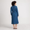 Lands' End Women's Soft Denim Midi Shirt Dress - 2 of 4