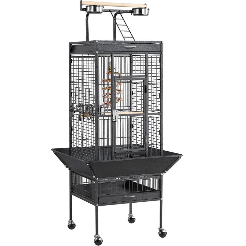 Yaheetech 61.5'' Play Top Parrot Cage Rolling Metal Bird Cage, 1 of 13