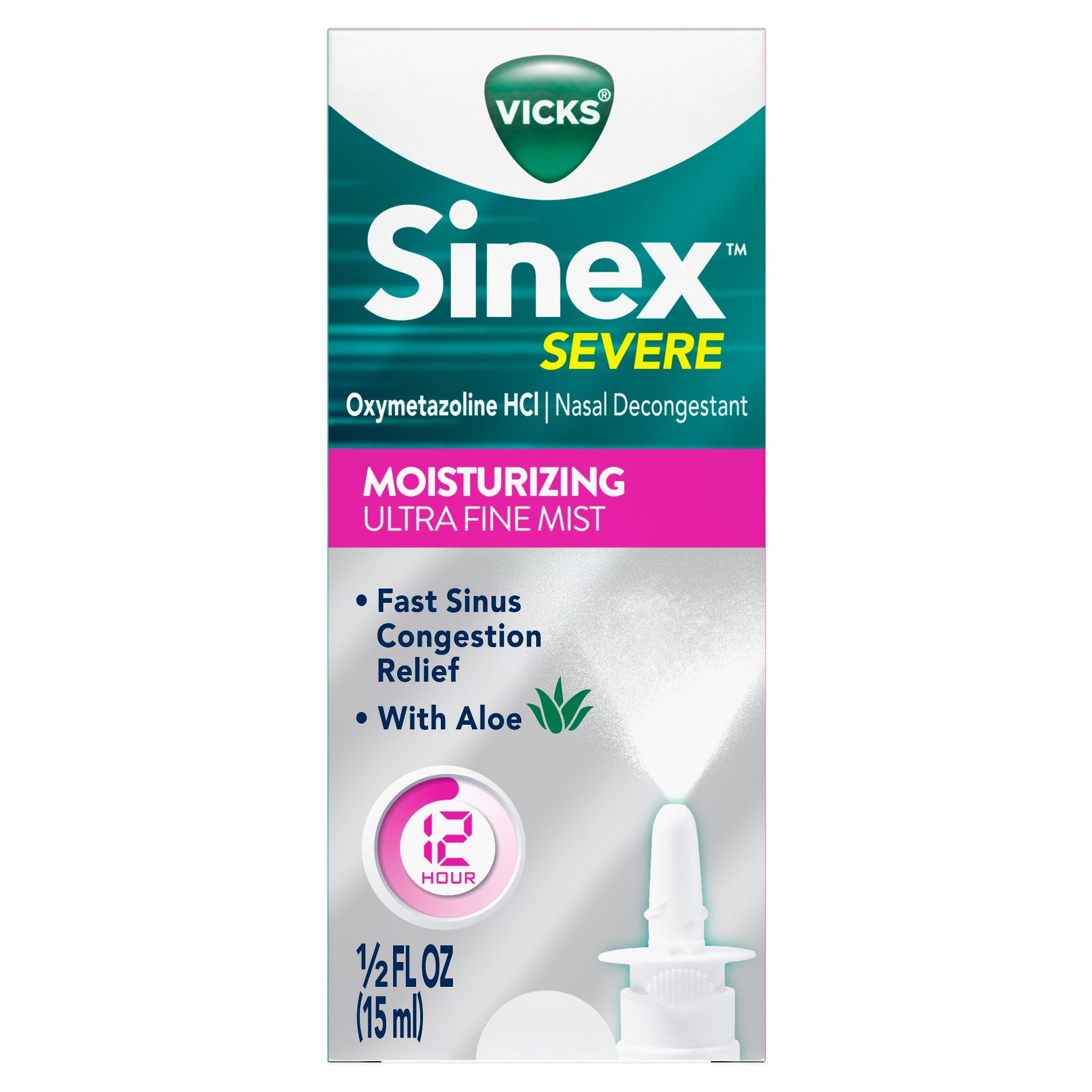 Vicks Sinex Severe Moisturizing Nasal Spray Ultra Fine Mist - 0.5 fl oz