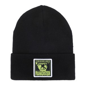 Frankenstein Woven Label Patch Cuff Black Beanie - 1 of 4