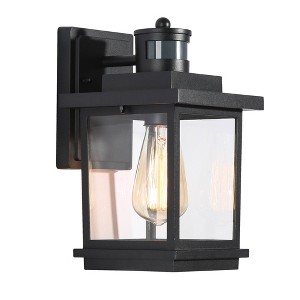 LNC 11" Cage Modern Iron Outdoor Wall Light Matte Black - 1 of 4