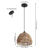 JONATHAN Y Campana Bohemian Modern Woven Rope/Iron LED Pendant - 4 of 4