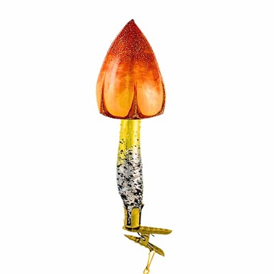 Morawski 5.0 Inch Stunning Mushroom Orange Cap Speckled Stem Tree Ornaments