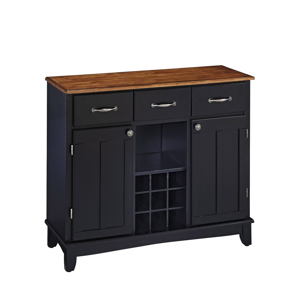 Photos - Kitchen System Hutch-Style Buffet Wood/Black/Oak - Home Styles