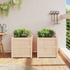 vidaXL Garden Planters - Decorative Outdoor Herb Plant Pots 2 Pcs - Solid Pine Wood - 19.7" Square Planters for Gardens, Balconies or Patios - 3 of 4