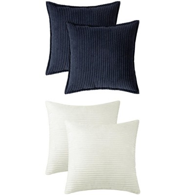 REGALWOVEN 4 Pcs Solid striped Modern Couch Sofa Home Pillow Covers 18" x 18"