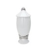 Gulches Decorative Vase - 15.5" White & Silver Lidded Jar (7" Base) - 3 of 4