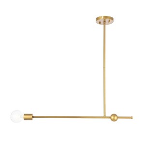 Elegant Lighting Brees 1 light Brass pendant - 1 of 4