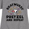 - Peanuts - Bratwurst Pretzel And Repeat Snoopy Graphic Short Sleeve Fleece Dress - 2 of 4