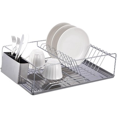 Home Basics Chrome Plated Steel Dish Rack with Tray