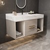 Bathroom Vanities With Ceramic Sink,Bathroom Storage Cabinet With 2 Drawers and 2 Storage Spaces,Floating Bathroom Vanity-Maison Boucle - 2 of 4