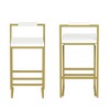 PAGED Modern Velvet Upholstered Bar Stools Counter Height Dining Chairs with Metal Frame, Velvet Foam Padding for Home Pub, Set of 2 - 4 of 4