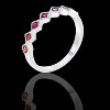 Slickblue Boho Chic Multi-Color CZ Half Eternity Band, Rose Gold, Gold, or Silver Plated, Ombre Princess Cut Design, Size 5-10 - 3 of 4