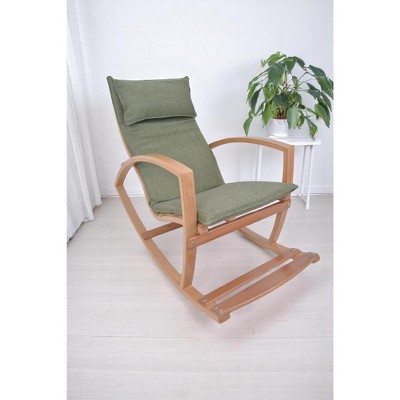Vynxaria Modern Rocking Chair - Elegant Upholstered Accent Armchair with Wooden Frame