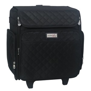 Everything Mary Collapsible Rolling Scrapbook & Featherweight Case, Black Quilted - 1 of 4