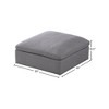 Meridian Furniture,Serene Grey Linen Textured Fabric Deluxe Comfort Modular Ottoman - 3 of 4