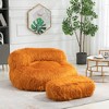 Plush Bean Bag Sofa Couch with Ottoman, Comfy Lazy Sofa Chair for Living Room, Bedroom or Apartment – Maison Boucle - 3 of 4