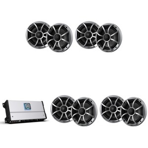 Wet Sounds HTM-8 - HTM Series 1200 Watt Full-Range Class-D 85x8 Watts RMS @4 OHM With 4 pairs Wet Sounds RECON 6-S Recon Series 6.5" 60-Watt RMS Co... - 1 of 4