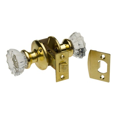 Kaba Ilco Crystal Bright Brass Mortise Lockset (Case of 5)
