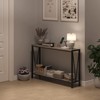 Homhougo Console Table, 43.0" Entryway Table with Storage, Industrial Sofa Table with V Design, 2-Tier Narrow Console Table Gray - 3 of 4